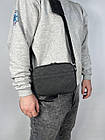 Чоловіча сумка-месенджер Louis Vuitton з гаманцем для монет шкіряна чорна сумка-планшет через плече луї 22см, фото 3