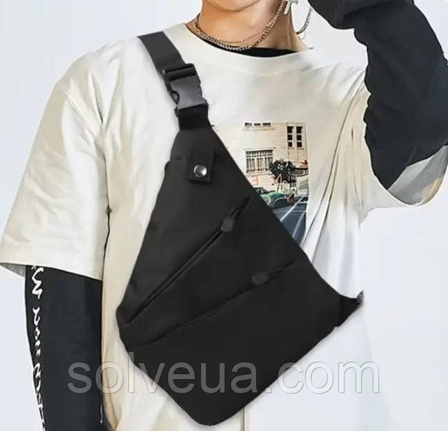 Сумка-слінг тактична через плече Чорна KT6010002 solve, фото 1