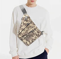 Сумка-слінг тактична через плече Сірий піксель KT6010007 solve