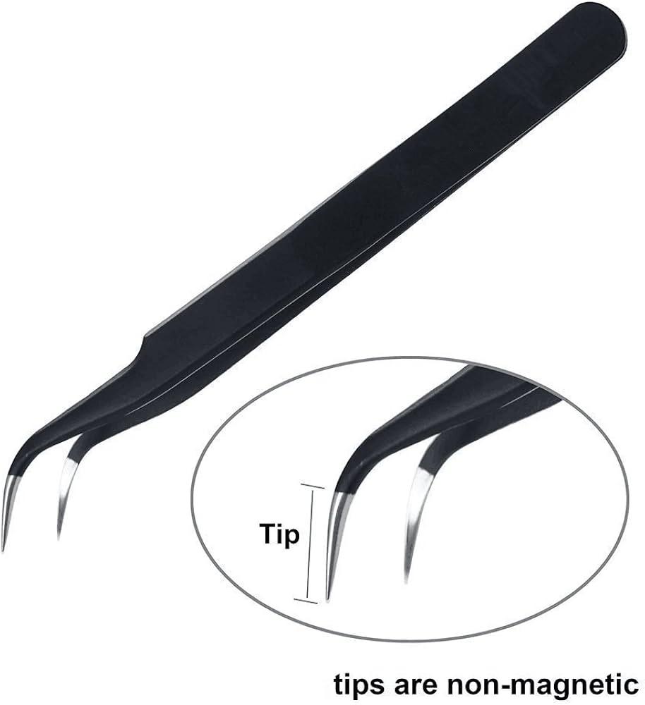 Пінцет радіотехнічний зігнутий ZIS ESD-15 125мм. Метал