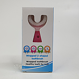 Дитяча U-подібна зубна щітка для 2-6 років, м'яка силіконова зубна щітка-капа Рожева TB-2-6-Pink, фото 10