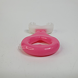 Дитяча U-подібна зубна щітка для 2-6 років, м'яка силіконова зубна щітка-капа Рожева TB-2-6-Pink, фото 8