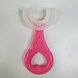 Дитяча U-подібна зубна щітка для 2-6 років, м'яка силіконова зубна щітка-капа Рожева TB-2-6-Pink, фото 5