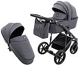 Візок універсальний 2в1 Adamex Mobi Air Thermo New ECO SA-5 (сумка, кошик, чохол на ніжки) Сіра, фото 2