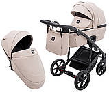 Коляска універсальна 2в1 Adamex Mobi Air Thermo New ECO SA-7 (сумка, кошик, чохол на ніжки) Бежева, фото 2