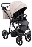 Коляска універсальна 2в1 Adamex Mobi Air Thermo New ECO SA-7 (сумка, кошик, чохол на ніжки) Бежева, фото 7