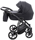 Коляска універсальна 2в1 Adamex Mobi Air Thermo New Lux TK-53 (сумка, кошик, чохол на ніжки) Чорна, фото 3