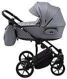 Коляска універсальна 2в1 Adamex Porto Light Tip TK-60 (сумка, кошик, чохол на ніжки) Темно-сіра, фото 3