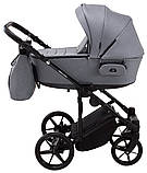 Коляска універсальна 2в1 Adamex Porto Light Tip TK-60 (сумка, кошик, чохол на ніжки) Темно-сіра, фото 4