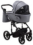 Коляска універсальна 2в1 Adamex Porto Light Tip TK-60 (сумка, кошик, чохол на ніжки) Темно-сіра, фото 6