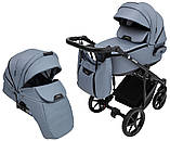 Коляска універсальна 2в1 Adamex Porto Light Tip TK-60/С (сумка, кошик, чохол на ніжки) Темно-сіра, фото 2
