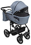 Коляска універсальна 2в1 Adamex Porto Light Tip TK-60/С (сумка, кошик, чохол на ніжки) Темно-сіра, фото 5