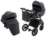 Коляска універсальна 2в1 Bair Kiwi Plus ECO BKP-15 (москітна сітка, сумка, дощовик) Чорна, фото 2