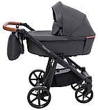 Коляска універсальна 2в1 Bair Palermo BP-01 (чохол на ніжки, кошик, сумка, підсклянник) Чорна, фото 3