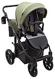 Коляска універсальна 2в1 Bair Ultra Soft U-816 (дощовик, москітна сітка, підсклянник, кошик) Оливкова, фото 7