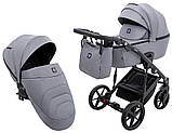 Коляска універсальна 2в1 Adamex Mobi Air Thermo New TIP TK-60 (сумка, кошик, чохол на ніжки) Сіра, фото 2