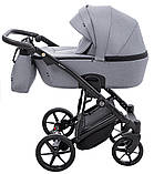 Коляска універсальна 2в1 Adamex Mobi Air Thermo New TIP TK-60 (сумка, кошик, чохол на ніжки) Сіра, фото 3