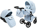 Коляска універсальна 2в1 Adamex Nola Natura 1 Sky (сумка, кошик, чохол на ніжки) Блакитна, фото 2