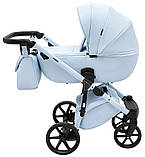 Коляска універсальна 2в1 Adamex Nola Natura 1 Sky (сумка, кошик, чохол на ніжки) Блакитна, фото 3