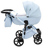 Коляска універсальна 2в1 Adamex Nola Natura 1 Sky (сумка, кошик, чохол на ніжки) Блакитна, фото 4