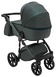 Коляска універсальна 2в1 Adamex Nola Natura 12 forest (сумка, кошик, чохол на ніжки) Зелена, фото 2