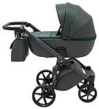 Коляска універсальна 2в1 Adamex Nola Natura 12 forest (сумка, кошик, чохол на ніжки) Зелена, фото 4
