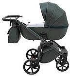 Коляска універсальна 2в1 Adamex Nola Natura 12 forest (сумка, кошик, чохол на ніжки) Зелена, фото 5