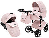 Коляска універсальна 2в1 Adamex Nola Natura 2 rose (сумка, кошик, чохол на ніжки) Рожева, фото 2