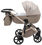 Коляска універсальна 2в1 Adamex Nola Natura 4 cappuccino (сумка, кошик, чохол на ніжки) Бежева, фото 4