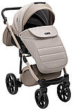 Коляска універсальна 2в1 Adamex Nola Natura 4 cappuccino (сумка, кошик, чохол на ніжки) Бежева, фото 7