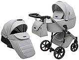 Коляска універсальна 2в1 Adamex Nola Natura 9 moon (сумка, кошик, чохол на ніжки) Сіра, фото 2