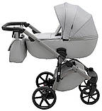 Коляска універсальна 2в1 Adamex Nola Natura 9 moon (сумка, кошик, чохол на ніжки) Сіра, фото 3