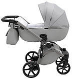 Коляска універсальна 2в1 Adamex Nola Natura 9 moon (сумка, кошик, чохол на ніжки) Сіра, фото 4