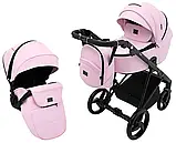 Коляска універсальна 2в1 Adamex Blanc Eco SA-16 (москітна сітка, підсклянник, сумка, кошик, дощовик) Рожева, фото 2