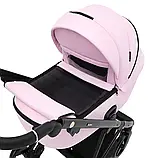 Коляска універсальна 2в1 Adamex Blanc Eco SA-16 (москітна сітка, підсклянник, сумка, кошик, дощовик) Рожева, фото 6