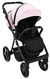 Коляска універсальна 2в1 Adamex Blanc Eco SA-16 (москітна сітка, підсклянник, сумка, кошик, дощовик) Рожева, фото 7