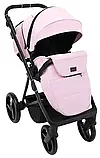 Коляска універсальна 2в1 Adamex Blanc Eco SA-16 (москітна сітка, підсклянник, сумка, кошик, дощовик) Рожева, фото 8