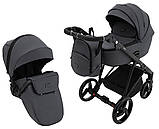 Коляска універсальна 2в1 Adamex Blanc Eco SA-5 (москітна сітка, підсклянник, кошик, дощовик) Графіт, фото 2