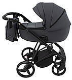 Коляска універсальна 2в1 Adamex Blanc Eco SA-5 (москітна сітка, підсклянник, кошик, дощовик) Графіт, фото 3