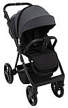 Коляска універсальна 2в1 Adamex Blanc Eco SA-5 (москітна сітка, підсклянник, кошик, дощовик) Графіт, фото 8