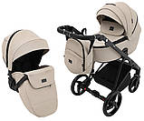 Коляска універсальна 2в1 Adamex Blanc Eco SA-7 (москітна сітка, підсклянник, кошик, дощовик) Латте, фото 2