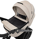 Коляска універсальна 2в1 Adamex Blanc Eco SA-7 (москітна сітка, підсклянник, кошик, дощовик) Латте, фото 6