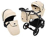 Коляска універсальна 2в1 Adamex Blanc Eco SA-8 (москітна сітка, підсклянник, кошик, дощовик) Бежева, фото 2