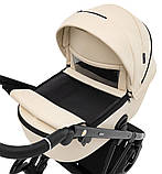 Коляска універсальна 2в1 Adamex Blanc Eco SA-8 (москітна сітка, підсклянник, кошик, дощовик) Бежева, фото 6