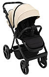 Коляска універсальна 2в1 Adamex Blanc Eco SA-8 (москітна сітка, підсклянник, кошик, дощовик) Бежева, фото 8
