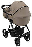 Коляска універсальна 2в1 Adamex Blanc Eco SA-9 (москітна сітка, підсклянник, кошик, дощовик) Коричневий, фото 4