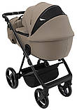 Коляска універсальна 2в1 Adamex Blanc Eco SA-9 (москітна сітка, підсклянник, кошик, дощовик) Коричневий, фото 5