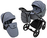 Коляска універсальна 2в1 Adamex Blanc Lux PS-108 (москітна сітка, підсклянник, сумка, дощовик) Сіра, фото 2