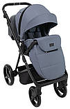 Коляска універсальна 2в1 Adamex Blanc Lux PS-108 (москітна сітка, підсклянник, сумка, дощовик) Сіра, фото 7