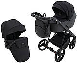Коляска універсальна 2в1 Adamex Blanc Lux PS-37 (москітна сітка, підсклянник, сумка, дощовик) Чорна, фото 2